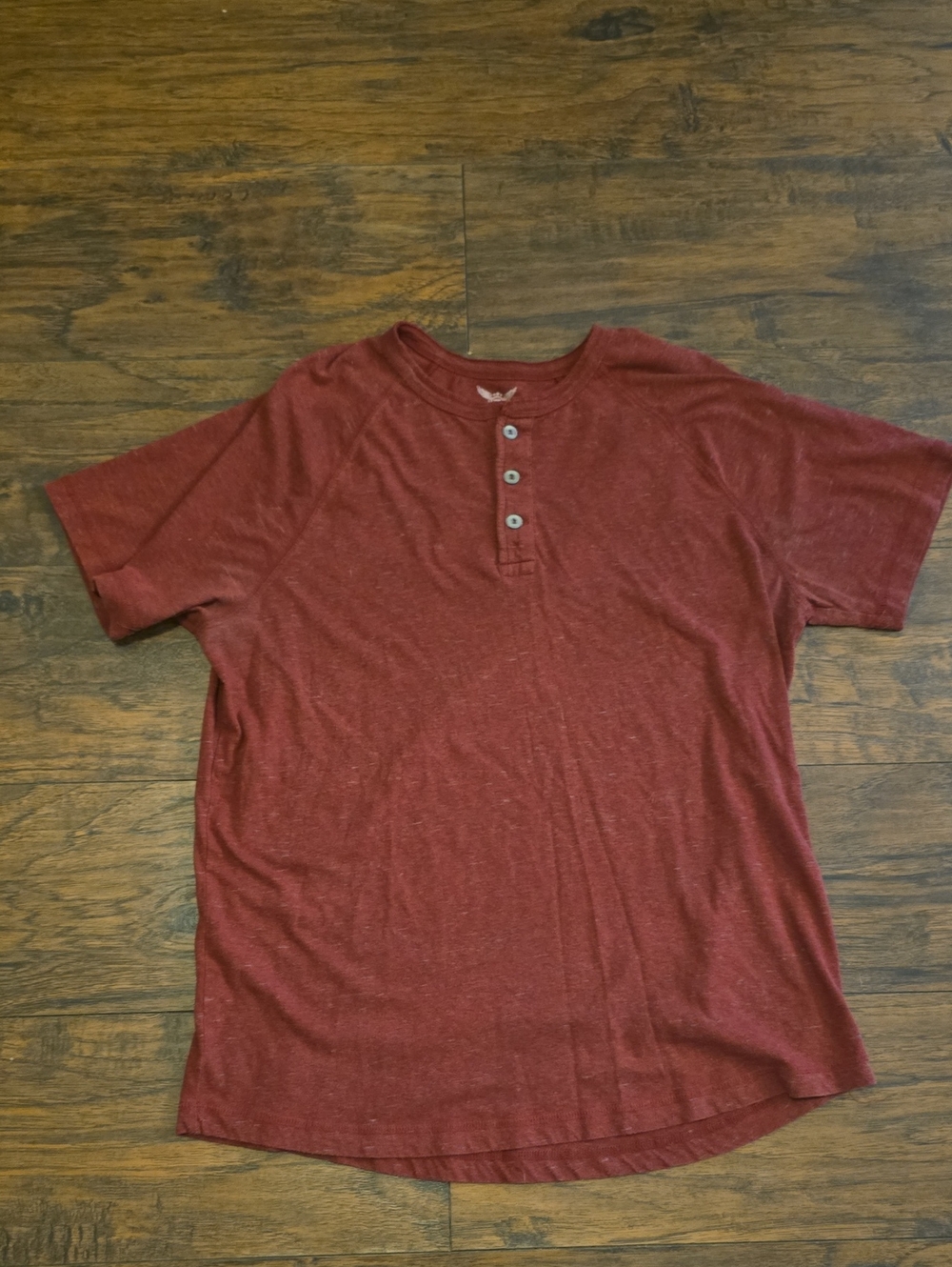 Faded Glory Maroon Short-Sleeve Henley